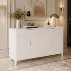 Modern Fluted Sideboard Cabinet, Mid-Century Coffee Bar Buffet Storage Drawer