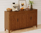 Modern Fluted Sideboard Cabinet, Mid-Century Coffee Bar Buffet Storage Drawer