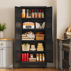 71" Tall White Metal Storage Cabinet, Adjustable Shelves, Doors, Heavy-Duty Steel