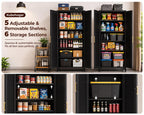 Heavy-Duty Steel Pantry Cabinet – 75" Tall Storage Organizer, Adjustable Shelves, Anti-Tip Safety