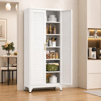 Heavy-Duty Steel Pantry Cabinet – 75" Tall Storage Organizer, Adjustable Shelves, Anti-Tip Safety