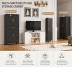Farmhouse Pantry Storage Cabinet with Barn Doors, 71" Tall Kitchen Pantry Cabinet with Adjustable Shelves,