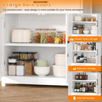 Farmhouse Pantry Cabinet, Barn Doors, Coffee Bar Station, Freestanding Storage Organizer