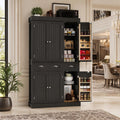 Modern 71” Tall Kitchen Pantry Storage Cabinet with Drawers & Door Shelves