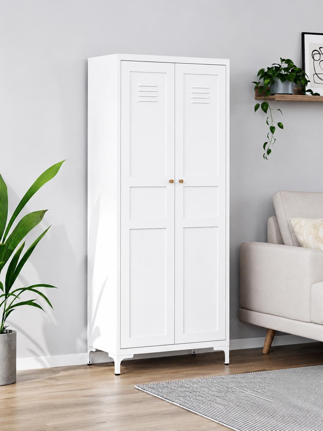 Heavy Duty Metal Storage Cabinet with Adjustable Shelves | Tall Steel Organizer
