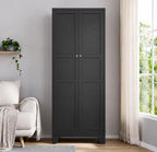 Heavy Duty Metal Storage Cabinet, Tall Steel Pantry Cabinet with Adjustable Shelves, Lockable Garage Storage Organizer for Kitchen