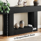 Farmhouse Console Table, Rustic Wood Entryway Sofa Table, U-Shaped Base Storage