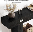 Farmhouse Console Table, Rustic Wood Entryway Sofa Table, U-Shaped Base Storage