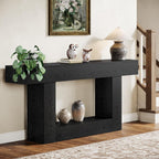 Farmhouse Console Table, Rustic Wood Entryway Sofa Table, U-Shaped Base Storage