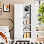 71” Tall Metal Storage Cabinet with 2 Doors & 4 Shelves – Heavy-Duty Kitchen Pantry Organizer for Dining Room, Bathroom Home Storage