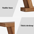 Farmhouse V-Shaped Console Table, Light Oak Entryway Sofa Table
