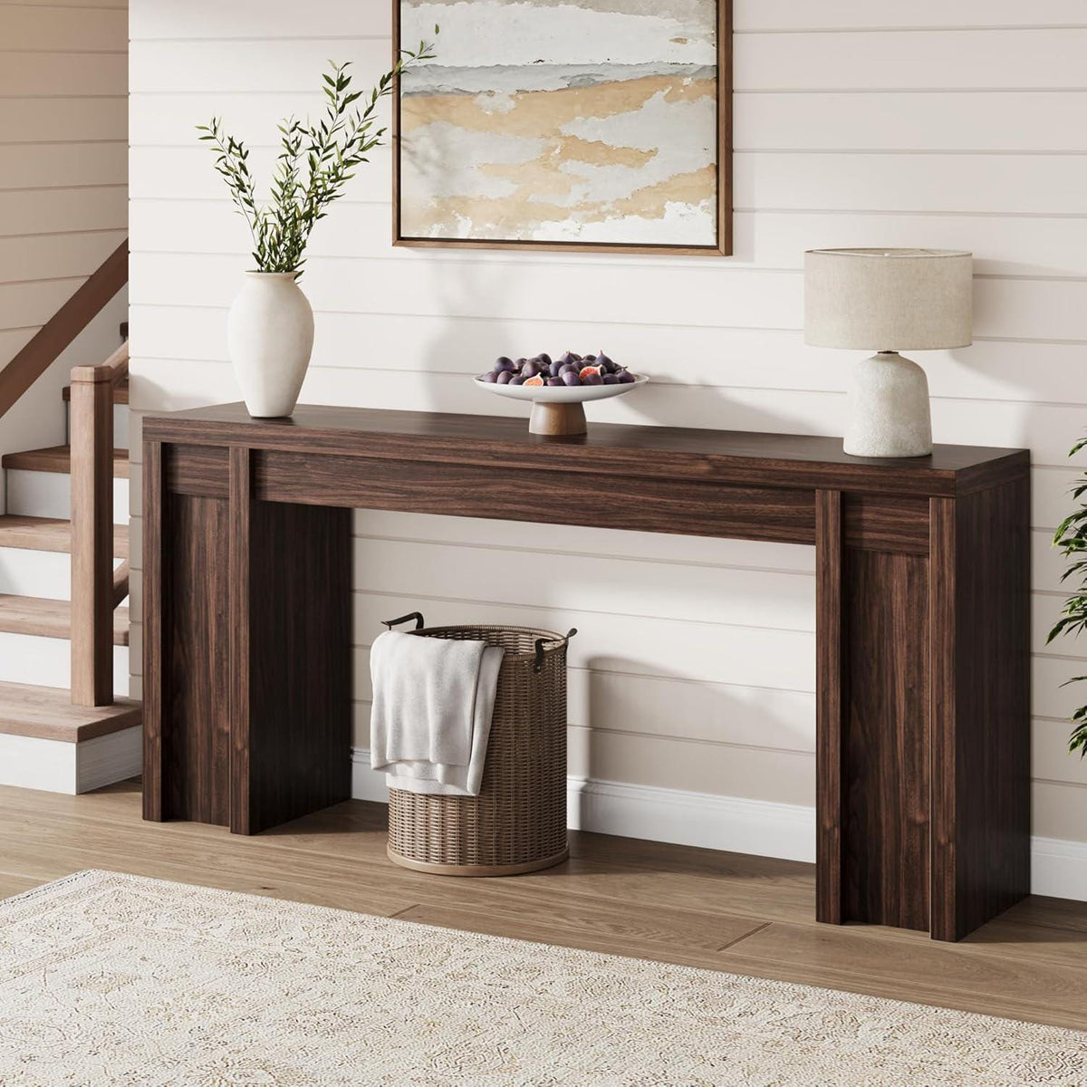 70.9-Inch Entryway Table, Wooden Farmhouse Console Table, Thick Sofa Table Behind Couch Table, Long Console Tables for Entryway Living Room