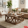 Solid Wood Farmhouse Square Coffee Table
