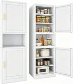 67" Tall Metal Storage Cabinet with Adjustable Shelves, Narrow Freestanding Pantry Cabinet for Bathroom, Kitchen & Entryway