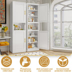 67" Tall Metal Storage Cabinet with Adjustable Shelves, Narrow Freestanding Pantry Cabinet for Bathroom, Kitchen & Entryway