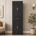 Tall Farmhouse Pantry Cabinet, Rustic 4-Door Kitchen Storage with Drawer