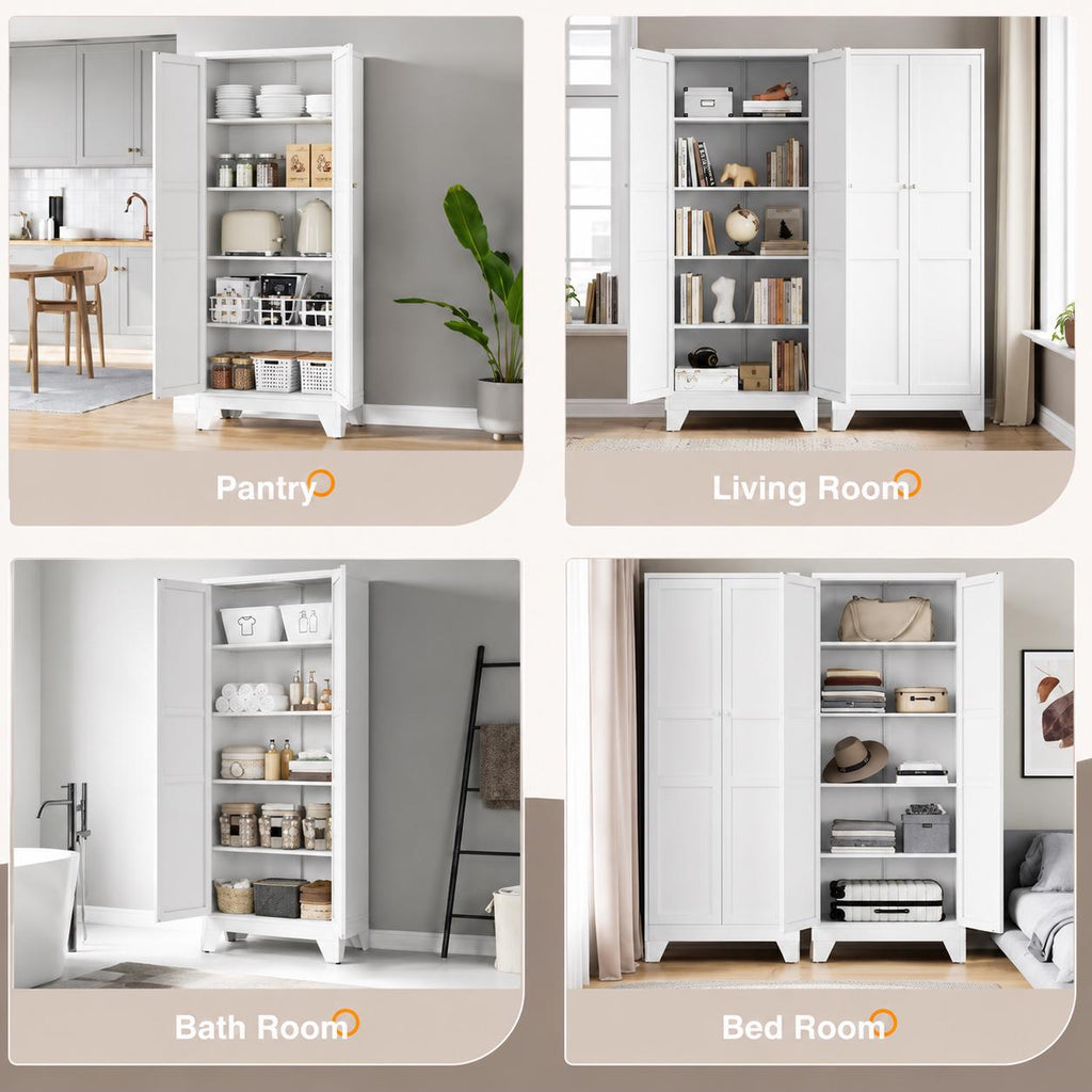 Heavy Duty Steel Storage Cabinet, Adjustable Shelves, Double Door Organizer