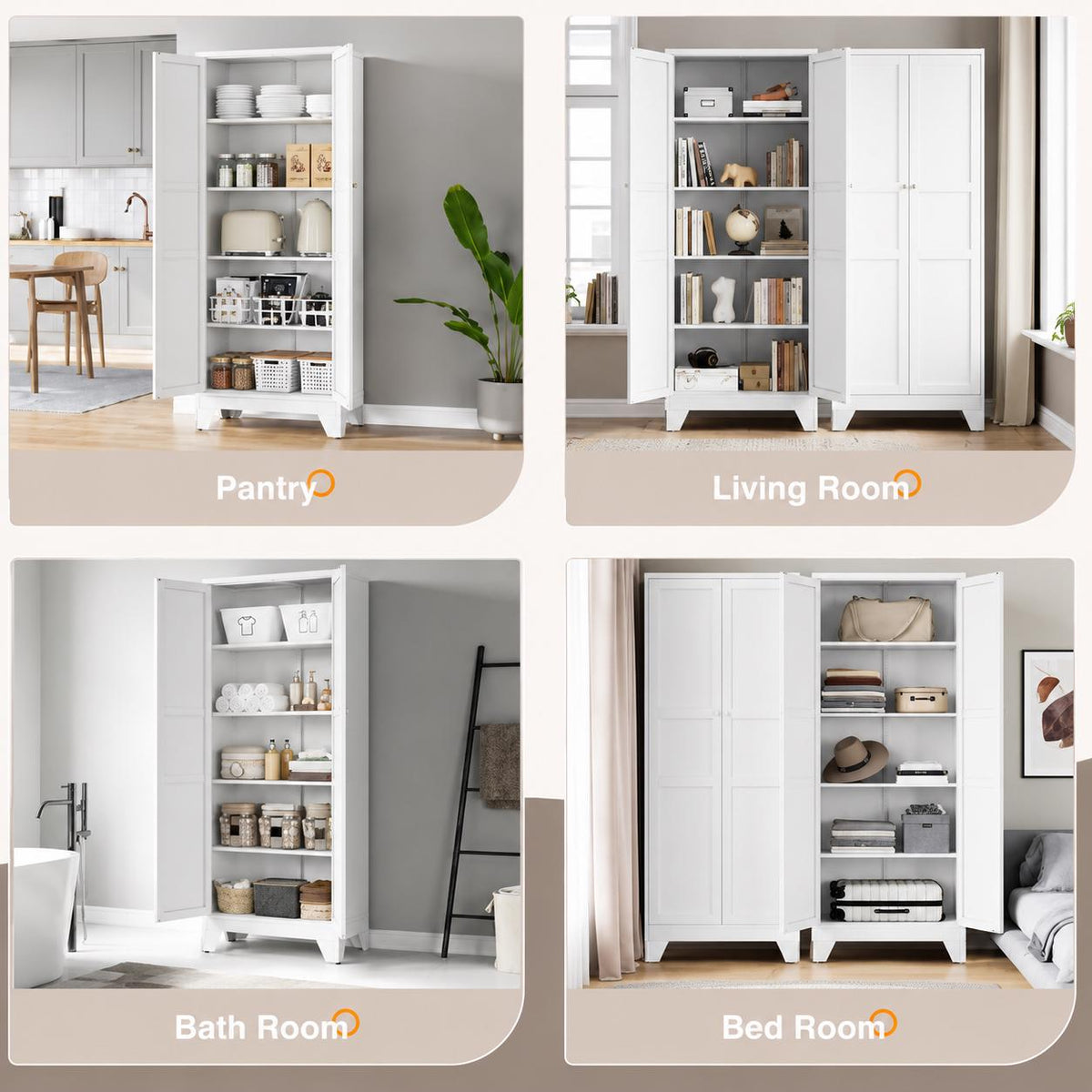 Heavy Duty Steel Storage Cabinet, Adjustable Shelves, Double Door Organizer