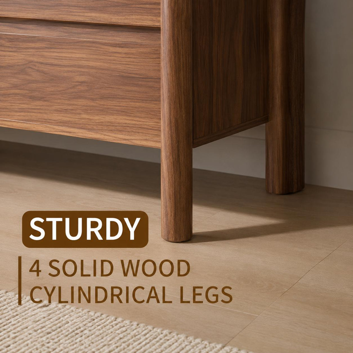 Walnut 9-Drawer Dresser for Bedroom – Modern Engineered Wood Storage Cabinet with Hidden Handles