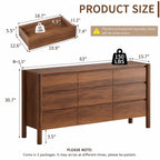 Walnut 9-Drawer Dresser for Bedroom – Modern Engineered Wood Storage Cabinet with Hidden Handles