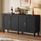 Fineway 63" Mid Century Sideboard Buffet Cabinet with Adjustable Shelves & Storage for Dining Room Living Room Kitchen