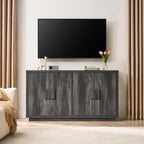 63" Farmhouse Buffet Cabinet, 4-Door Storage Credenza, Wood Coffee Bar Console