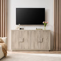 63" Farmhouse Buffet Cabinet, 4-Door Storage Credenza, Wood Coffee Bar Console