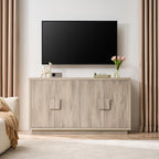 63" Farmhouse Buffet Cabinet, 4-Door Storage Credenza, Wood Coffee Bar Console