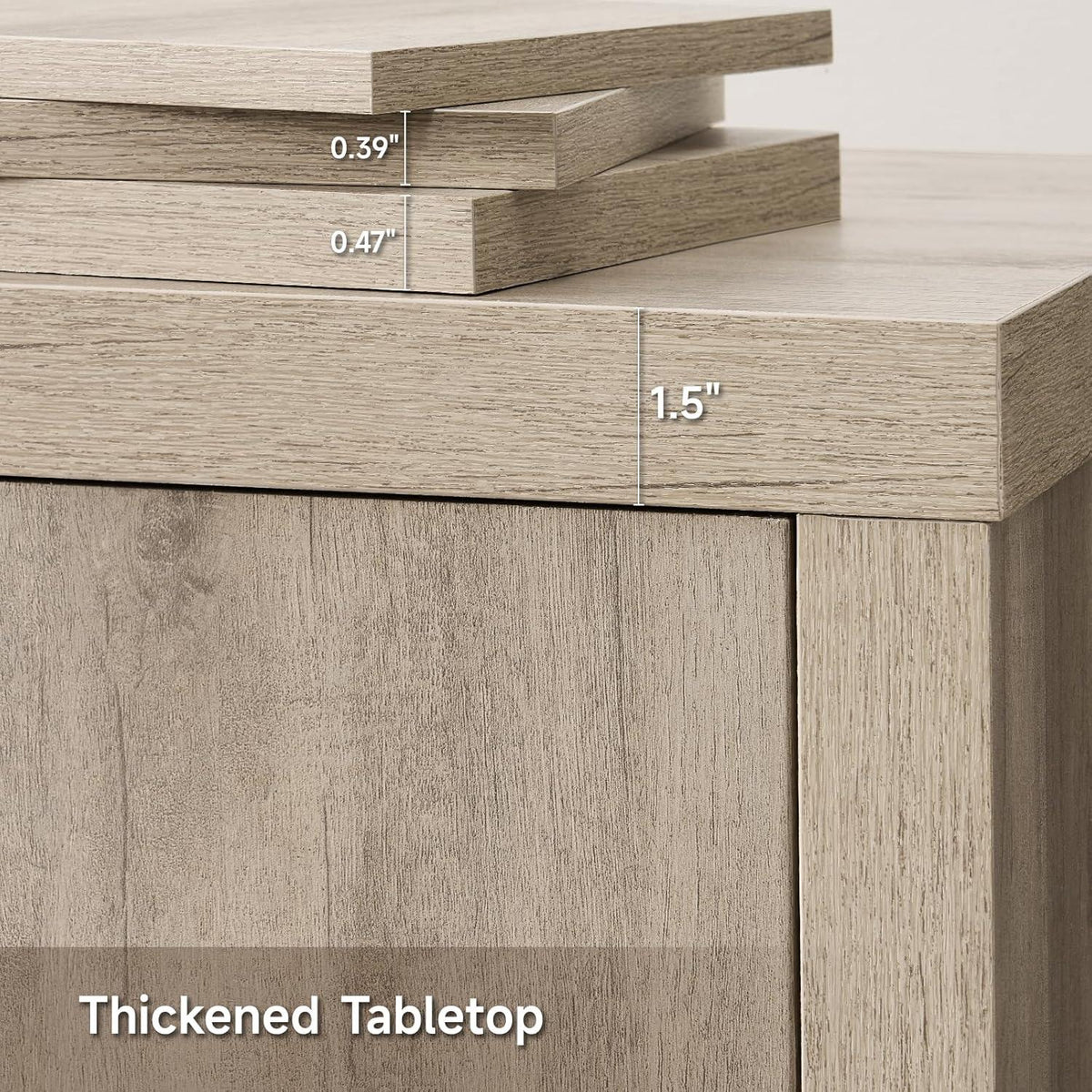 63" Farmhouse Buffet Cabinet, 4-Door Storage Credenza, Wood Coffee Bar Console