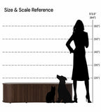 59" Fluted TV Stand Wood Media Console Storage Cabinet Mid Century Modern Living Room Walnut, Customized
