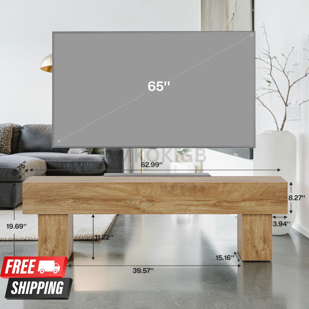 63” Farmhouse TV Stand Console Table