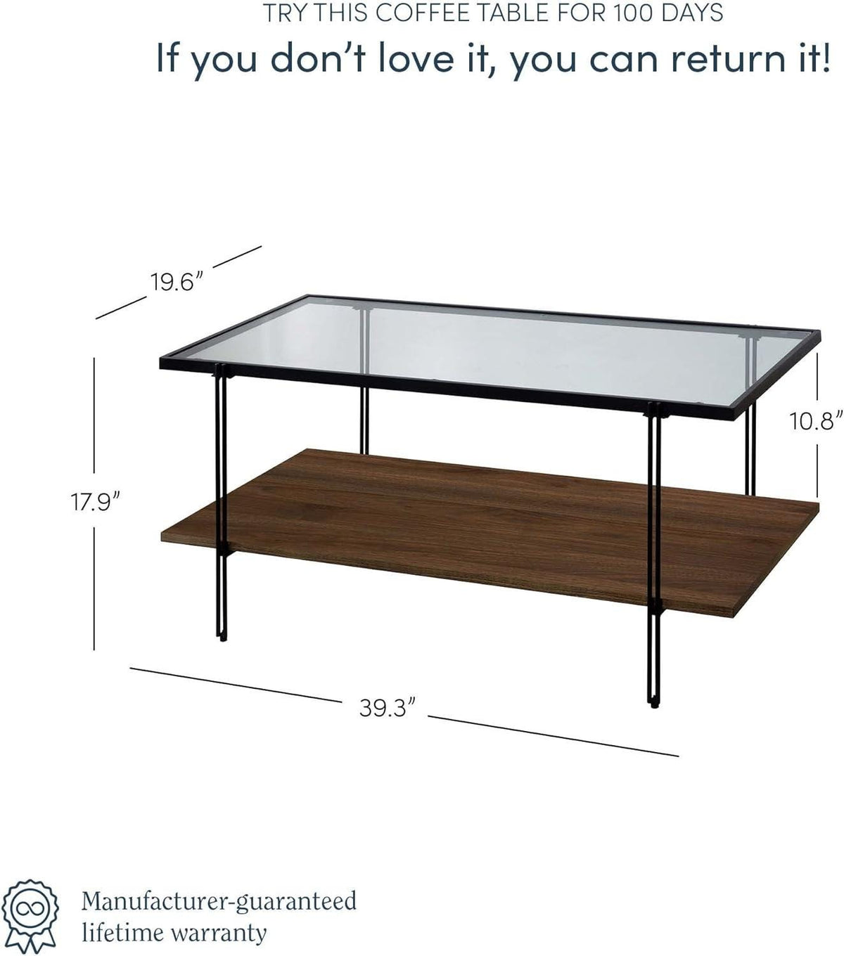 Bohemian Coffee Table with Seagrass Shelf, Solid Wood Legs, 2-Tier Storage