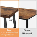 Rustic Farmhouse Coffee Table with Open Storage Shelf & Metal Legs