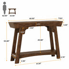 Farmhouse Console Table, Rustic Wood Entryway Shelf, Narrow Sofa Hallway Table