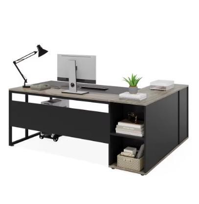 Tribesigns 71 inch Executive Desk, L Shaped Desk with Cabinet Storage, Executive Office Desk with Shelves, Business Furniture