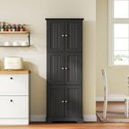 ChooChoo Tall Bathroom Storage Cabinet with 6 Doors & Adjustable Shelves, White Freestanding Pantry Cabinet