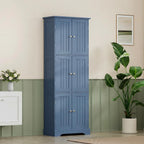 ChooChoo Tall Bathroom Storage Cabinet with 6 Doors & Adjustable Shelves, White Freestanding Pantry Cabinet