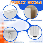 Tall White Steel Storage Cabinet, 2 Doors, 5 Adjustable Shelves