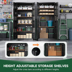 Heavy-Duty Steel Storage Cabinet, Lockable Double Doors, 5 Adjustable Shelves