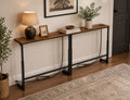 2-Pack Narrow Console Table, Adjustable Height, Rustic Industrial Sofa Table