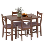 5-Piece Solid Wood Dining Table Set for 4, Farmhouse Kitchen Table with Upholstered Chairs for Small Space, Customized