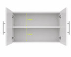 36-Inch White Wall Mounted Storage Cabinet, Double Doors, Soft-Close Hinges, Adjustable Shelf