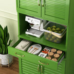 Metal Kitchen Pantry Cabinet – Army Green, Adjustable Shelves, Rust-Resistant Finish