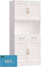 Tall Metal Pantry Cabinet with Adjustable Shelves & Quiet Magnetic Doors - Freestanding Storage Locker