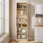 Tall Kitchen Pantry Cabinet, 4 Doors, Open Shelf, Engineered Wood Storage