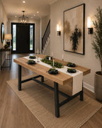 70.87" Long Industrial Dining Table for 6-8 People Large Kitchen Table with Sturdy Metal Frame Rectangular Customized