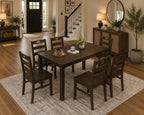 5-Piece Solid Wood Dining Set, Space-Saving Design, Elegant Walnut Finish