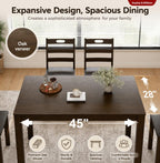 5-Piece Solid Wood Dining Set, Space-Saving Design, Elegant Walnut Finish