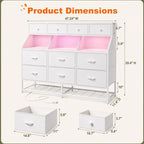 10-Drawer LED Dresser with Shoe Rack and Charging Station, Modern Organizer