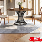 47" Farmhouse Round Dining Table For Six